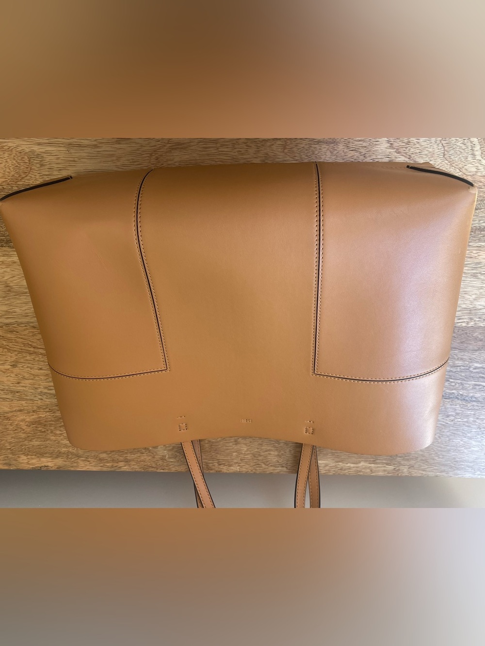 Tory Burch Cognac Leather Tote with Zip Pouch - Picture 4 of 14